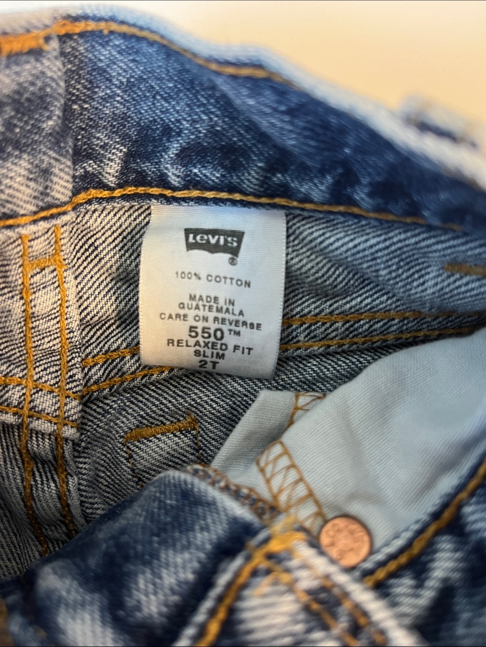 Levi's Slim Toddler 550 Classic Blue Denim Jeans - Picture 2 of 4